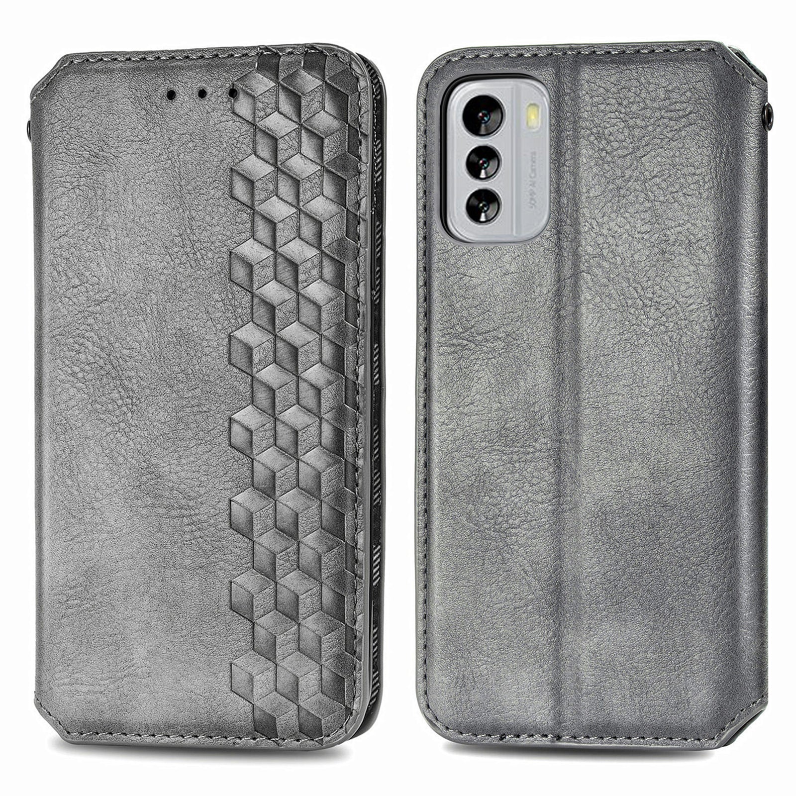 For Nokia G60 5G Foldable Stand Phone Cover Magnetic Auto-Absorbed Rhombus Imprinting Leather Phone Flip Case Wallet For Nokia G60 5G Foldable Stand Phone Cover Magnetic Auto-Absorbed Rhombus Imprinting Leather Phone Flip Case Wallet